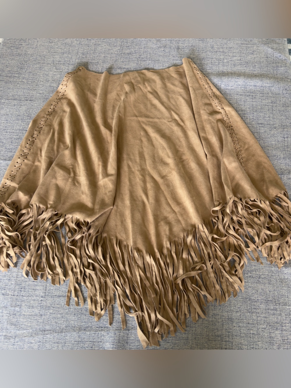 Fringed Midi Skirt in Camel